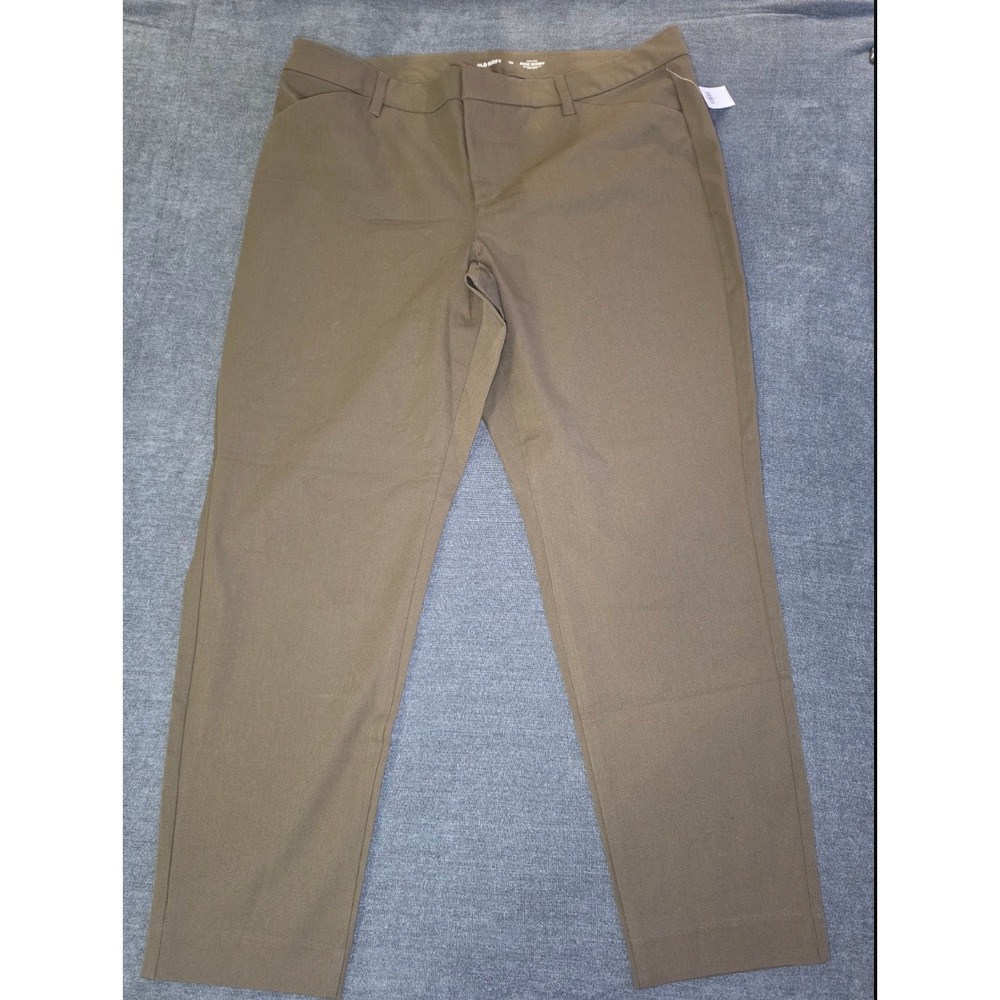 Old Navy Pixie Skinny High Rise Pants Olive Brown Size 20 NWT Stretch Twill